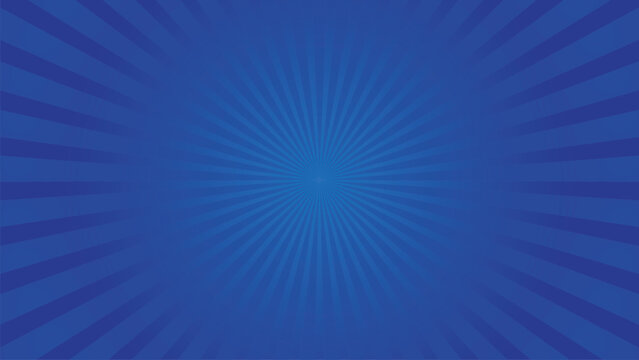 Solid blue background with clean sunburst rays background sunburst abstract