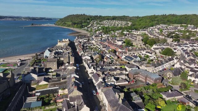  Aerial Video Beaumaris Wales.Beaumaris is a town and community on the Isle of Anglesey in Wales, of which it is the former county town. It is located at the eastern entrance to the Menai Strait.