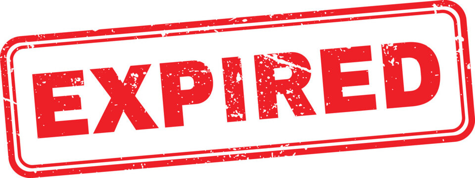 Expired Line Border Validity Red Rubber Stamp Vector Flat Icon
