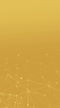 animated GOlden polygonal plexus background with golden dots.