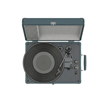 Isolated Portable Suitcase Turntable On Transparent Background