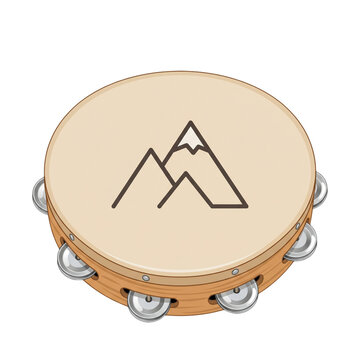 Isolated Tambourine With Mountain Icon On Transparent Background