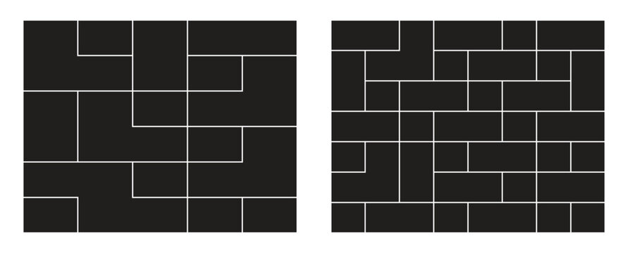 Grid template layout. Black mosaic mood board grid collection. Photo album or memory wall idea for banner, poster, mockup, flyer, brochure.