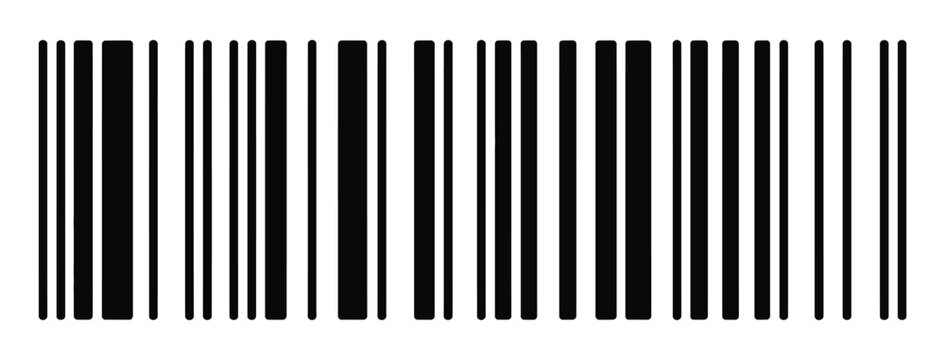 Barcode symbol with fake barcode sample for mockup product packaging and retail vector illustration design
