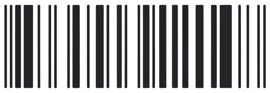 Barcode symbol featuring fake barcode sample for product mockup, packaging label, and commercial vector design