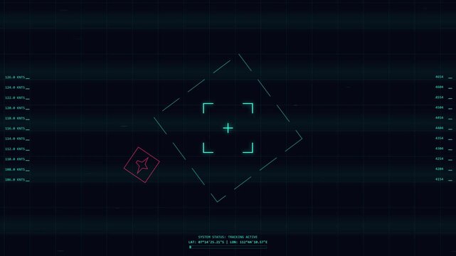 Digital interface with target locking onto a moving object on a grid