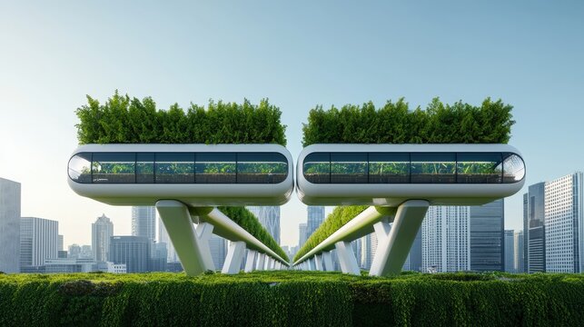 Futuristic Urban Vertical Gardens: Sustainable Architecture and Green Living in Cityscape