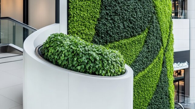 Lush Green Vertical Garden Design in Modern Architecture Promoting Sustainability and Wellness