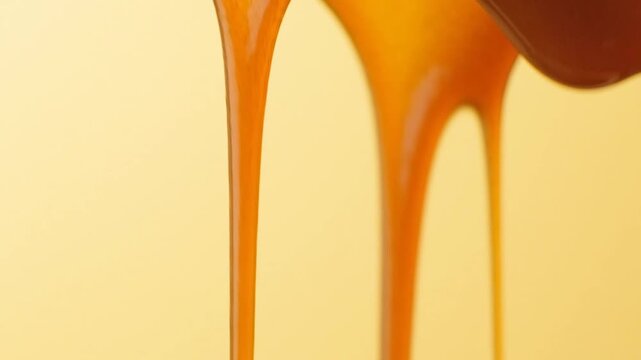 Smooth Caramel Syrup Flow, Abstract Dessert Background