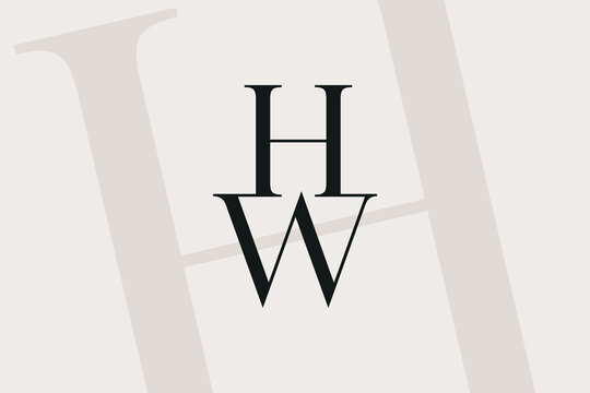 HW or WH letter logo icon design. Classic style luxury initials monogram.