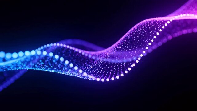 Purple and blue glowing waveform