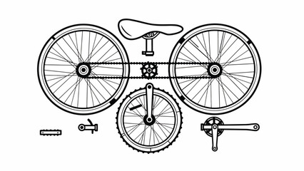 Fototapeta premium Detailed bicycle parts and components.