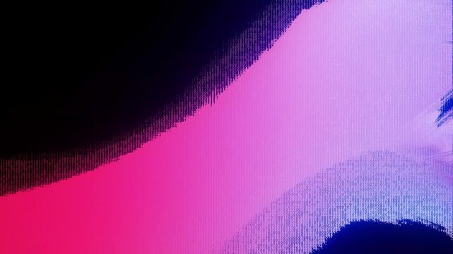 Digital Matrix Glitch Background with Binary Code and Pink Cyan Gradient