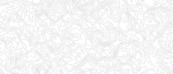 Obraz premium Abstract topographic map contour lines pattern on white background.