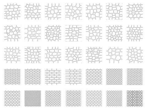 Landscape Architecture CAD Hatch Pattern Set Stone Wall Texture Elements Collection
