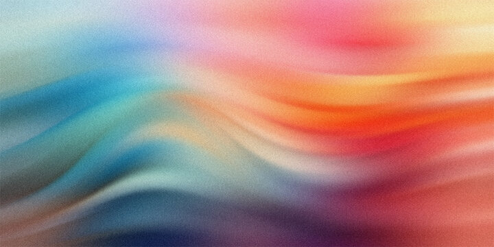 Vibrant abstract flowing colors in blues, greens, oranges, and reds create a dynamic, textured, and energetic background.