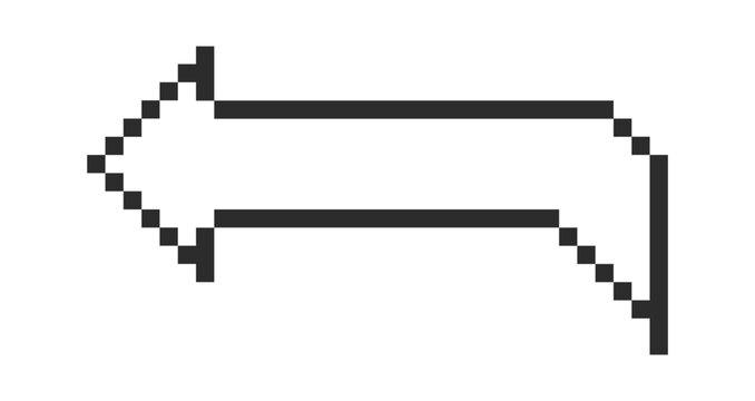 Arrow Pointing Left Pixel Cursor Style