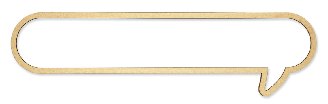 Cardboard Speech Bubble Outline - Long Thin Frame PNG