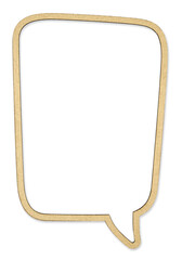 Obraz premium Cardboard Speech Bubble Outline - Tall Vertical Frame PNG