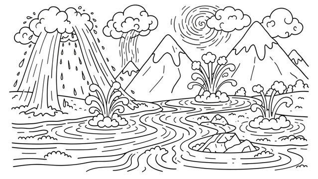Eruption of a Volcanic Mountain.