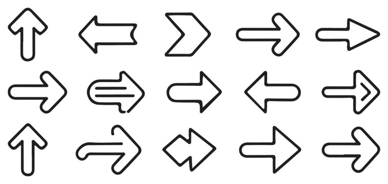 Circular and curved arrow icons for process and flow design  Vector Illustration Eps 10