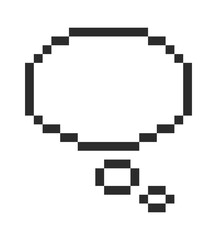 Obraz premium Speech Bubble Pixel Thought Frame 8Bit