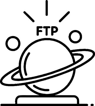 FTP File Transfer Protocol Planet Vector Icon
