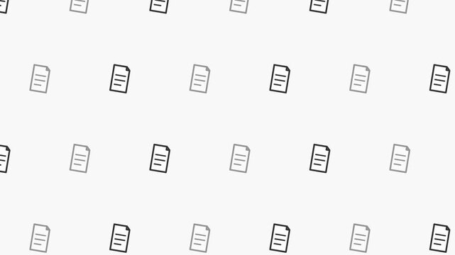 Minimalist Seamless Pattern of Business Document and Paper Icons on White Background