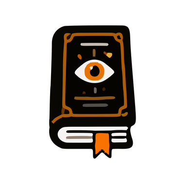 Halloween spooky buku sihir for Halloween party and Halloween buku sihir icon for Halloween spooky celebration for scary Halloween buku sihir and spooky Halloween icon elements decoration. Spooky Hal.