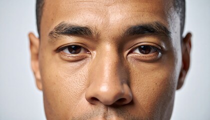 Fototapeta premium Close-up Portrait of a Young Mans Face with Intense Eyes.