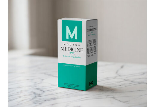 Medicine Box Mockup for Corporate Branding and Packaging Design