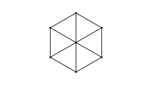 Minimalist Hexagon Geometric Line Icon on White Background