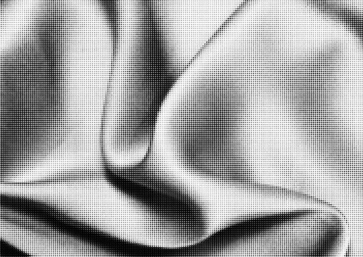 Large vector halftone folded fabric texture with a transparent background