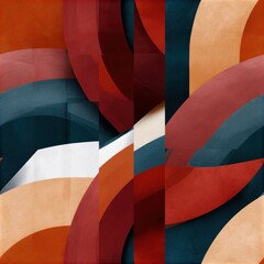 Fototapeta premium Abstract orange circles pattern on geometric background, retro graphic design, playful modern wallpaper, creative composition. SEAMLESS PATTERN