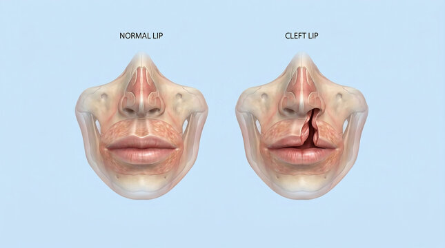 Cleft Lip vs Normal Lip Facial Anatomy