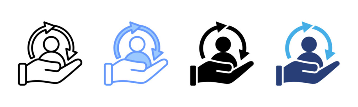 Customer Retention icon set multiple style collection