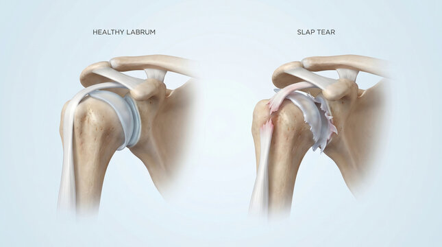 Healthy Labrum vs SLAP Tear Shoulder Anatomy
