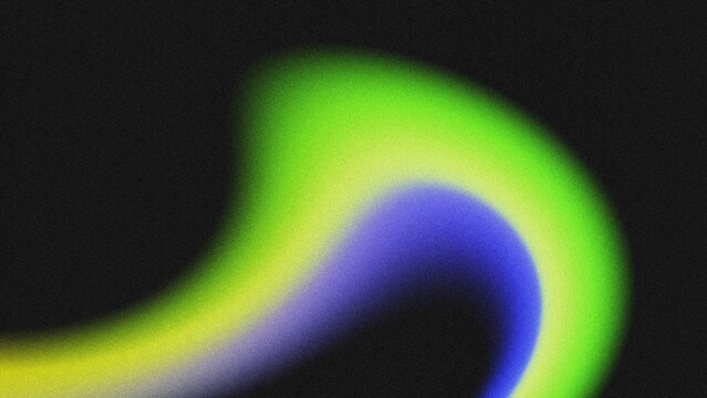Abstract grainy gradient background featuring a smooth, fluid green-to-blue swirl with subtle yellow undertones on a dark black backdrop. 
