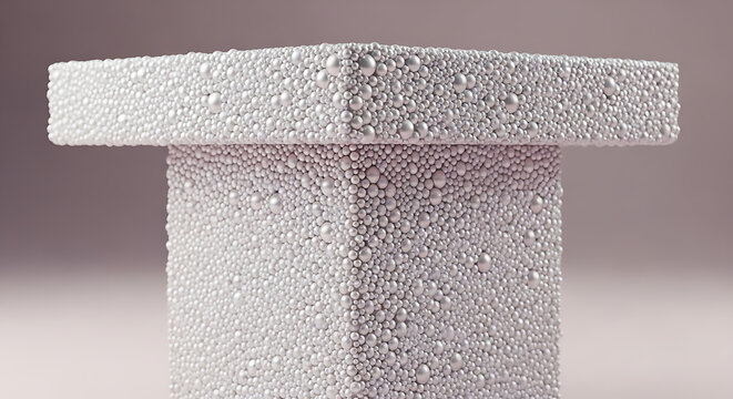 White styrofoam podium with bubble texture Full HD 4K Download 2025 2026