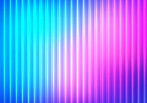 Neon abstract vector gradient on color background with transparent glass texture. Glossy glasses, vertical light line and futuristic reflections with wave effect.