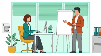 Fototapeta premium Business Meeting or Training Session in a Modern Office Environment