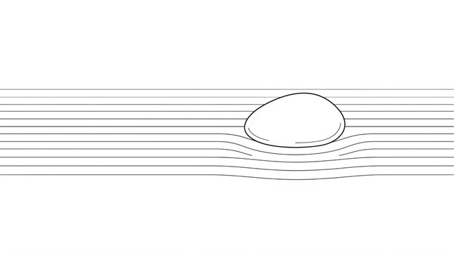 Minimalist Zen Stone Line Art Illustration