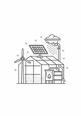 Fototapeta premium Eco-Haven: Sun, Wind, and Rain's Embrace