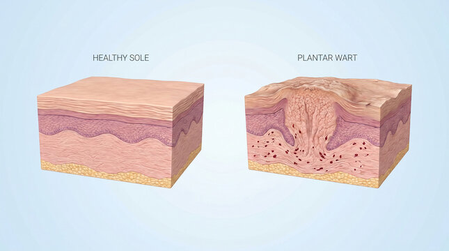 Plantar Wart Skin Lesion Anatomy Medical 3D Illustration