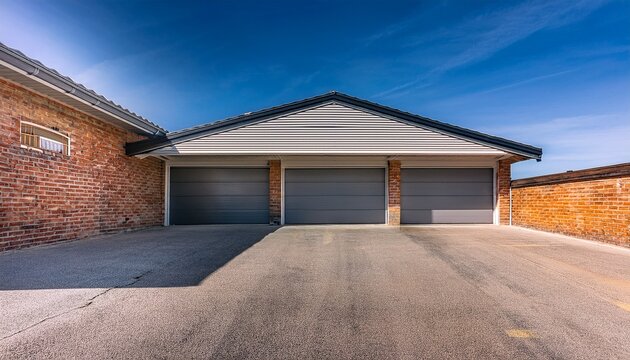 a nearly vacant garage awaits future use as a storage space likely to accumulate miscellaneous items over time