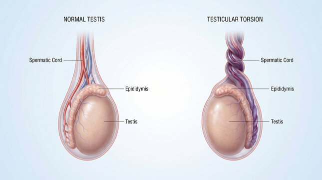 Testicular Torsion and Normal Testis Spermatic Cord Anatomy