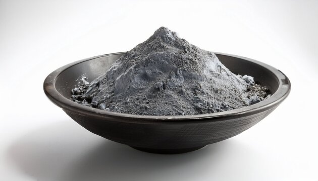 ash bowl with gray ashes placed on a white background for ash wednesday