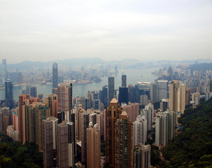 Obraz premium Panoramic Hong Kong Cityscape for Travel and Tourism