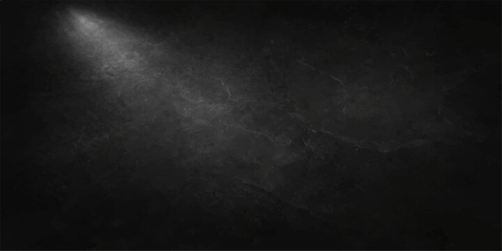 Dark grunge black concrete wall texture with a vintage rough stone surface design provides a blank dirty grey wallpaper backdrop for an old textured chalkboard pattern