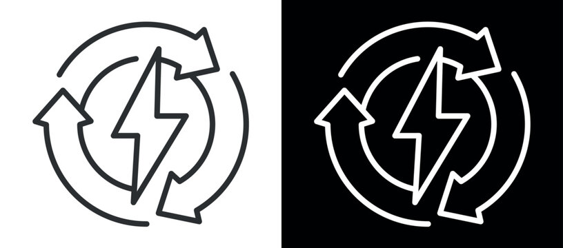 Recycling symbol with arrows and triangle outline for environmental awareness